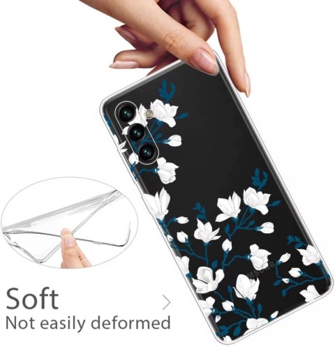 ETUI SAMSUNG GALAXY A13 5G CASE BEZBARWNY SILIKONOWY KWIATY BIAŁE +SZKŁO ETUI SAMSUNG GALAXY A13 5G CASE BEZBARWNY SILIKONOWY KWIATY BIAŁE +SZKŁO
