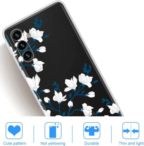 ETUI SAMSUNG GALAXY A13 5G CASE BEZBARWNY SILIKONOWY KWIATY BIAŁE +SZKŁO ETUI SAMSUNG GALAXY A13 5G CASE BEZBARWNY SILIKONOWY KWIATY BIAŁE +SZKŁO