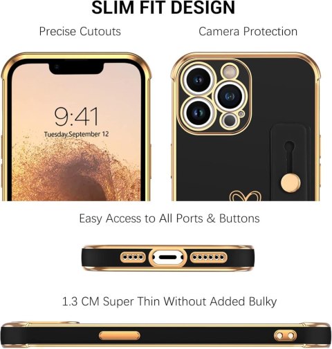 ETUI SILIKONOWE APPLE IPHONE 14 PRO MAX CASE CZARNY ZŁOTY Z UCHWYTEM ETUI SILIKONOWE APPLE IPHONE 14 PRO MAX CASE CZARNY ZŁOTY Z UCHWYTEM