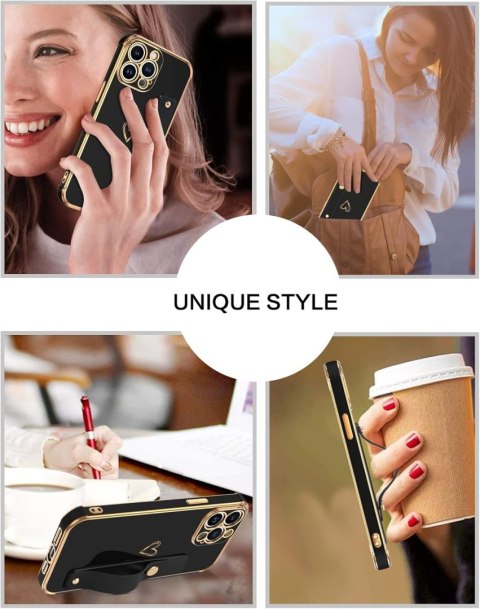 ETUI SILIKONOWE APPLE IPHONE 14 PRO MAX CASE CZARNY ZŁOTY Z UCHWYTEM ETUI SILIKONOWE APPLE IPHONE 14 PRO MAX CASE CZARNY ZŁOTY Z UCHWYTEM