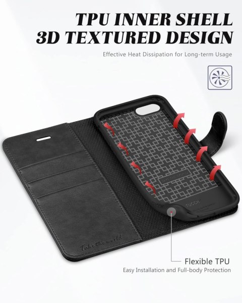 ZAMYKANE ETUI DO IPHONE SE 2022 / IPHONE 7 / 8 Z KLAPKĄ CZARNE EKOSKÓRA ZAMYKANE ETUI DO IPHONE SE 2022 / IPHONE 7 / 8 Z KLAPKĄ CZARNE EKOSKÓRA