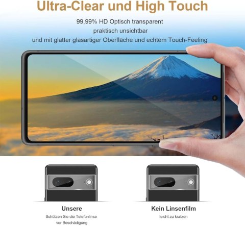 ZESTAW 2x SZKŁO HARTOWANE GOOGLE PIXEL 7 +2x SZKŁO NA APARAT WYSOKA OCHRONA ZESTAW 2x SZKŁO HARTOWANE GOOGLE PIXEL 7 +2x SZKŁO NA APARAT WYSOKA OCHRONA