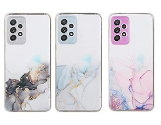 ZESTAW ETUI DO SAMSUNG GALAXY A52 5G BEZBARWNE MARMUROWE PLECKI 3 SZTUKI