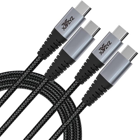 2x KABEL USB C NA USB C DO SZYBKIEGO ŁADOWANIA CZARNY 60W 20V 3A 2M 2x KABEL USB C NA USB C DO SZYBKIEGO ŁADOWANIA CZARNY 60W 20V 3A 2M