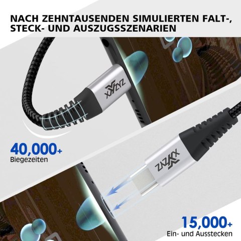 2x KABEL USB C NA USB C DO SZYBKIEGO ŁADOWANIA CZARNY 60W 20V 3A 2M 2x KABEL USB C NA USB C DO SZYBKIEGO ŁADOWANIA CZARNY 60W 20V 3A 2M