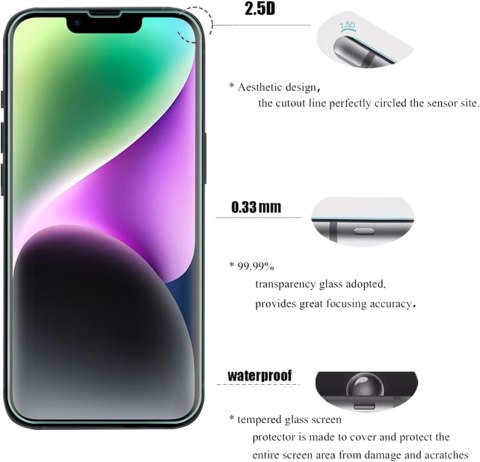 2X SZKŁO HARTOWANE APPLE IPHONE 14 PRO 6.1" 9H WYTRZYMAŁE ODPORNE NA RYSY 2X SZKŁO HARTOWANE APPLE IPHONE 14 PRO 6.1" 9H WYTRZYMAŁE ODPORNE NA RYSY
