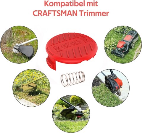 4xNASADKA SZPULI 4xSPRĘŻYNA PODKASZARKI CRAFTSMAN CMEST900 3,5 A 30,5cm 4xNASADKA SZPULI 4xSPRĘŻYNA PODKASZARKI CRAFTSMAN CMEST900 3,5 A 30,5cm