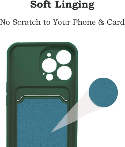 ETUI APPLE IPHONE 12 PRO CASE CZARNY SILIKONOWY +MIEJSCE NA KARTĘ DOWÓD