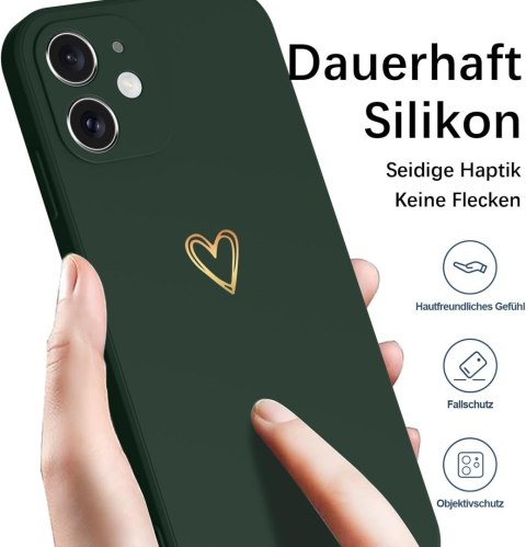ETUI DO APPLE IPHONE 12 CASE PLECKI BUTELKOWA ZIELEŃ ZŁOTE SERDUSZKO ETUI DO APPLE IPHONE 12 CASE PLECKI BUTELKOWA ZIELEŃ ZŁOTE SERDUSZKO