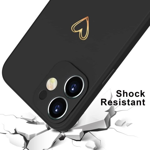 ETUI DO APPLE IPHONE 12 CASE PLECKI CZARNE ZŁOTE SERDUSZKO + SMYCZ ETUI DO APPLE IPHONE 12 CASE PLECKI CZARNE ZŁOTE SERDUSZKO + SMYCZ