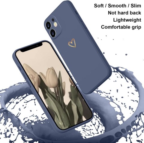 ETUI DO APPLE IPHONE 12 CASE PLECKI NIEBIESKIE ZŁOTE SERDUSZKO ETUI DO APPLE IPHONE 12 CASE PLECKI NIEBIESKIE ZŁOTE SERDUSZKO