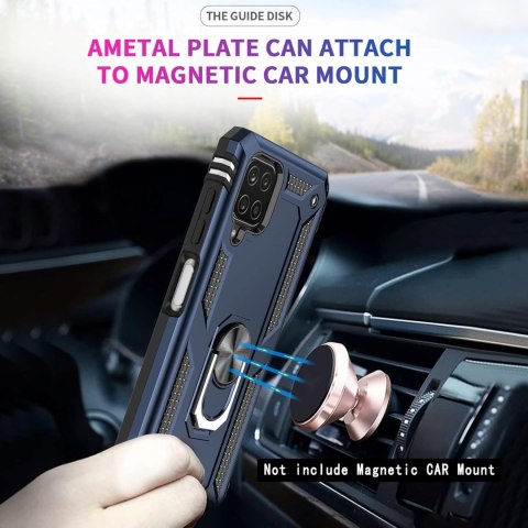 ETUI DO SAMSUNG GALAXY A12 6.5" CASE GRANATOWY PANCERNY RING + 2X SZKŁO ETUI DO SAMSUNG GALAXY A12 6.5" CASE GRANATOWY PANCERNY RING + 2X SZKŁO