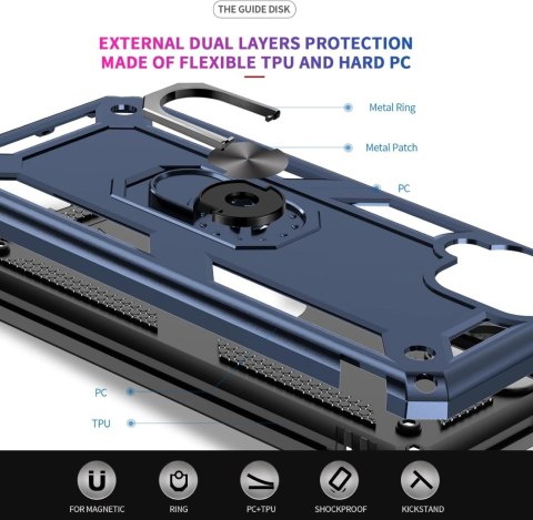 ETUI DO SAMSUNG GALAXY A12 6.5" CASE GRANATOWY PANCERNY RING + 2X SZKŁO ETUI DO SAMSUNG GALAXY A12 6.5" CASE GRANATOWY PANCERNY RING + 2X SZKŁO