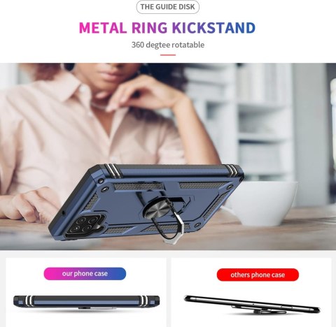 ETUI DO SAMSUNG GALAXY A12 6.5" CASE GRANATOWY PANCERNY RING + 2X SZKŁO ETUI DO SAMSUNG GALAXY A12 6.5" CASE GRANATOWY PANCERNY RING + 2X SZKŁO