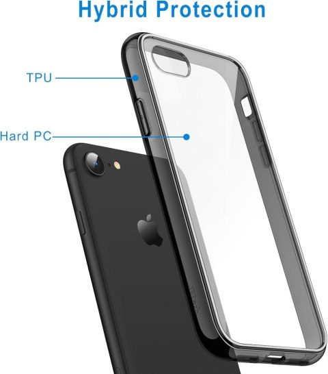 ETUI IPHONE SE 3/2 2022/2020 IPHONE 8/7 SILIKON PRZEZROCZYSTE CZARNA RAMKA ETUI IPHONE SE 3/2 2022/2020 IPHONE 8/7 SILIKON PRZEZROCZYSTE CZARNA RAMKA