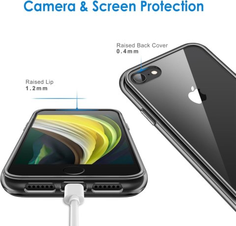 ETUI IPHONE SE 3/2 2022/2020 IPHONE 8/7 SILIKON PRZEZROCZYSTE CZARNA RAMKA ETUI IPHONE SE 3/2 2022/2020 IPHONE 8/7 SILIKON PRZEZROCZYSTE CZARNA RAMKA