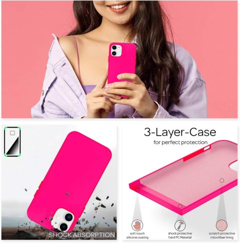 ETUI POKROWIEC DO APPLE IPHONE 12/12 PRO RÓŻOWE NEONOWE SOLIDNE PLECKI ETUI POKROWIEC DO APPLE IPHONE 12/12 PRO RÓŻOWE NEONOWE SOLIDNE PLECKI