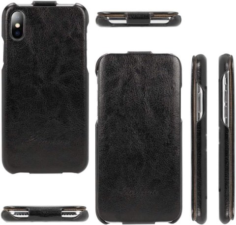 ETUI POKROWIEC DO APPLE IPHONE XS/IPHONE X CASE Z KLAPKĄ ZAMYKANY CZARNY ETUI POKROWIEC DO APPLE IPHONE XS/IPHONE X CASE Z KLAPKĄ ZAMYKANY CZARNY