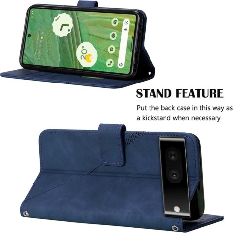 ETUI POKROWIEC DO GOOGLE PIXEL 7 PRO GRANATOWY ZAMYKANY CASE Z KLAPKĄ
