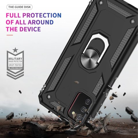 ETUI SAMSUNG GALAXY A03s CASE CZARNE PANCERNE +2x SZKŁO HARTOWANE ETUI SAMSUNG GALAXY A03s CASE CZARNE PANCERNE +2x SZKŁO HARTOWANE