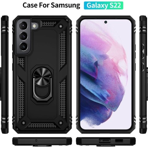 ETUI SAMSUNG GALAXY S22 6.10" CASE PANCERNY CZARNY WZMOCNIONY +RING SM-S901 ETUI SAMSUNG GALAXY S22 6.10" CASE PANCERNY CZARNY WZMOCNIONY +RING SM-S901