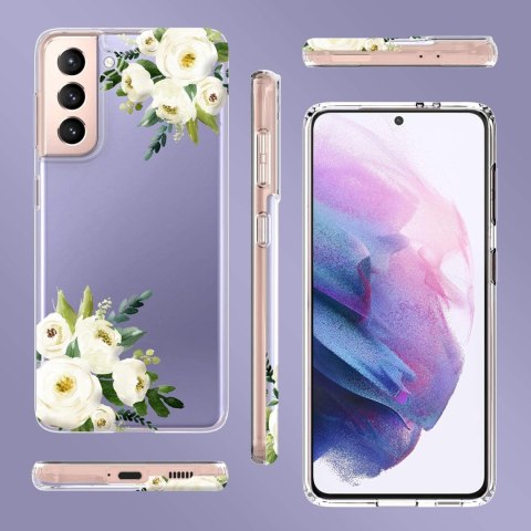 ETUI SILIKONOWE SAMSUNG GALAXY S21+ TRANSPARENTNE Z MOTYWEM BIAŁYCH KWIATÓW ETUI SILIKONOWE SAMSUNG GALAXY S21+ TRANSPARENTNE Z MOTYWEM BIAŁYCH KWIATÓW