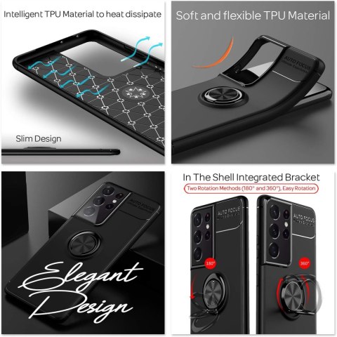 ETUI SILIKONOWE SAMSUNG GALAXY S21 ULTRA 5G CASE CZARNY WZMOCNIONY +RING ETUI SILIKONOWE SAMSUNG GALAXY S21 ULTRA 5G CASE CZARNY WZMOCNIONY +RING