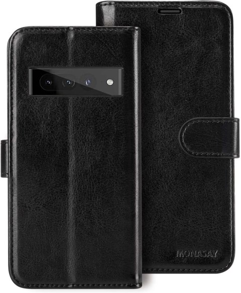 ETUI ZAMYKANE GOOGLE PIXEL 7 PRO CZARNE Z KLAPKĄ EKOSKÓRA +SZKŁO HARTOWANE ETUI ZAMYKANE GOOGLE PIXEL 7 PRO CZARNE Z KLAPKĄ EKOSKÓRA +SZKŁO HARTOWANE