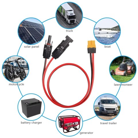KABEL SOLARNY ZŁĄCZE ADAPTER XT60 12AWG 60CM DO PANELU SŁONECZNEGO KABEL SOLARNY ZŁĄCZE ADAPTER XT60 12AWG 60CM DO PANELU SŁONECZNEGO