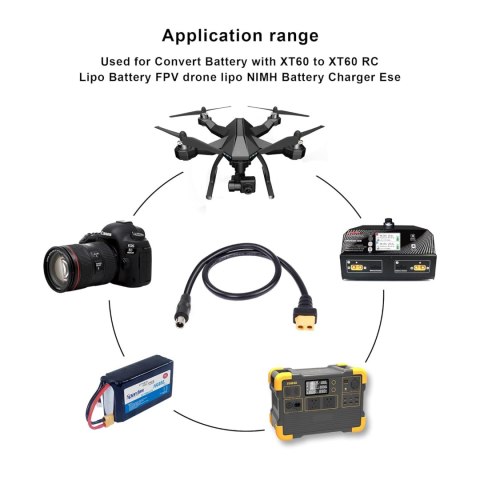 KABEL SOLARNY ZŁĄCZE ADAPTER XT60 DC8020 1,5 M 14AWG CZARNY KABEL SOLARNY ZŁĄCZE ADAPTER XT60 DC8020 1,5 M 14AWG CZARNY