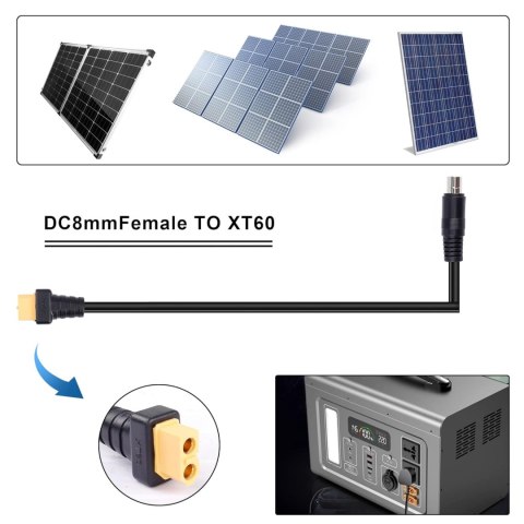 KABEL SOLARNY ZŁĄCZE ADAPTER XT60 DC8020 1,5 M 14AWG CZARNY KABEL SOLARNY ZŁĄCZE ADAPTER XT60 DC8020 1,5 M 14AWG CZARNY