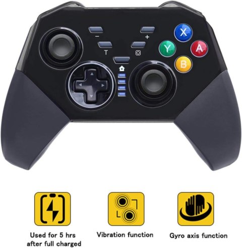 KONTROLER BEZPRZEWODOWY NINTENDO SWITCH TURBO GYRO AXIS DUAL SHOCK CZARNY KONTROLER BEZPRZEWODOWY NINTENDO SWITCH TURBO GYRO AXIS DUAL SHOCK CZARNY