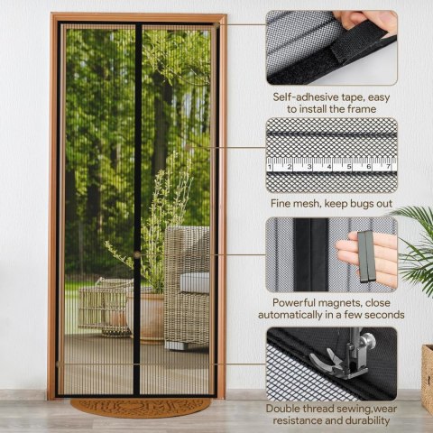 MOSKITIERA NA DRZWI 110x220cm CZARNA ZESTAW NA MAGNES MOSKITIERA NA DRZWI 110x220cm CZARNA ZESTAW NA MAGNES