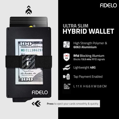 PORTFEL MĘSKI FIDELO SKÓRA EKOLOGICZNA CZARNY NA KARTY KLIPSY BLOKADA RFID PORTFEL MĘSKI FIDELO SKÓRA EKOLOGICZNA CZARNY NA KARTY KLIPSY BLOKADA RFID