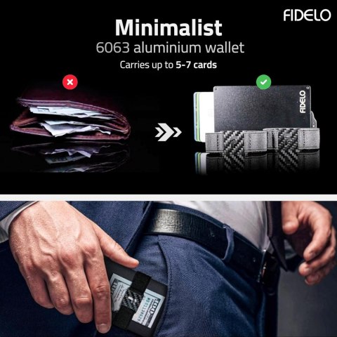PORTFEL MĘSKI FIDELO SKÓRA EKOLOGICZNA CZARNY NA KARTY KLIPSY BLOKADA RFID PORTFEL MĘSKI FIDELO SKÓRA EKOLOGICZNA CZARNY NA KARTY KLIPSY BLOKADA RFID
