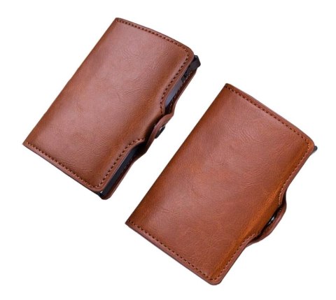 PORTFEL UNISEX SKÓRZANY BRĄZOWY ETUI NA KARTY BLOKADA RFID PORTFEL UNISEX SKÓRZANY BRĄZOWY ETUI NA KARTY BLOKADA RFID
