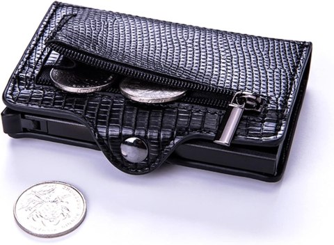 PORTFEL UNISEX SKÓRZANY CZARNY ETUI NA KARTY BLOKADA RFID PORTFEL UNISEX SKÓRZANY CZARNY ETUI NA KARTY BLOKADA RFID