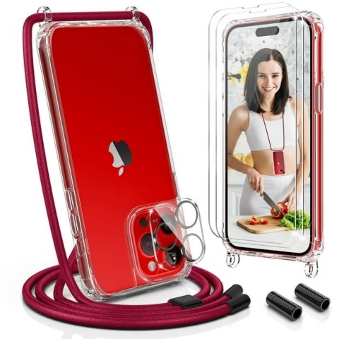 ZESTAW ETUI Z BORDOWĄ SMYCZĄ APPLE IPHONE 13 PRO MAX 6,7" + 3x SZKŁO ZESTAW ETUI Z BORDOWĄ SMYCZĄ APPLE IPHONE 13 PRO MAX 6,7" + 3x SZKŁO