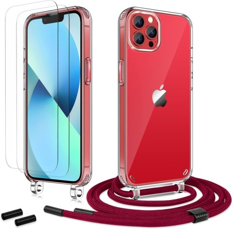 ZESTAW ETUI Z BORDOWĄ SMYCZĄ APPLE IPHONE 13 PRO MAX 6,7" + 3x SZKŁO ZESTAW ETUI Z BORDOWĄ SMYCZĄ APPLE IPHONE 13 PRO MAX 6,7" + 3x SZKŁO