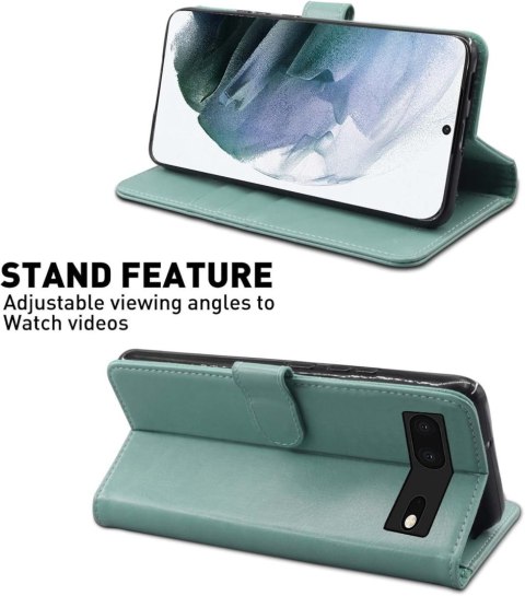 ZESTAW ETUI Z KLAPKĄ GOOGLE PIXEL 7 CASE TURKUSOWY ZIELONY +FOLIA OCHRONNA ZESTAW ETUI Z KLAPKĄ GOOGLE PIXEL 7 CASE TURKUSOWY ZIELONY +FOLIA OCHRONNA