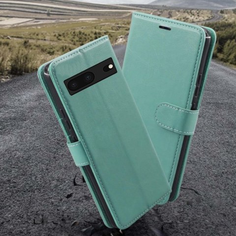 ZESTAW ETUI Z KLAPKĄ GOOGLE PIXEL 7 CASE TURKUSOWY ZIELONY +FOLIA OCHRONNA ZESTAW ETUI Z KLAPKĄ GOOGLE PIXEL 7 CASE TURKUSOWY ZIELONY +FOLIA OCHRONNA