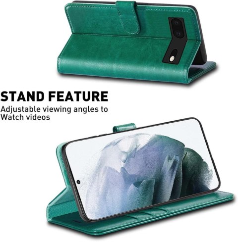 ZESTAW ETUI Z KLAPKĄ GOOGLE PIXEL 7 ZIELONE Z EKOSKÓRY + SZKŁO HARTOWANE ZESTAW ETUI Z KLAPKĄ GOOGLE PIXEL 7 ZIELONE Z EKOSKÓRY + SZKŁO HARTOWANE