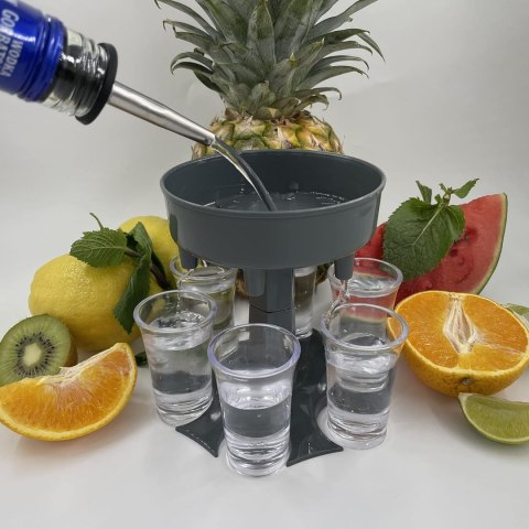 DOZOWNIK DRINKÓW NALEWAK ALKOHOLU + 6xKIELISZEK NA IMPREZĘ DO BARU DOZOWNIK DRINKÓW NALEWAK ALKOHOLU + 6xKIELISZEK NA IMPREZĘ DO BARU