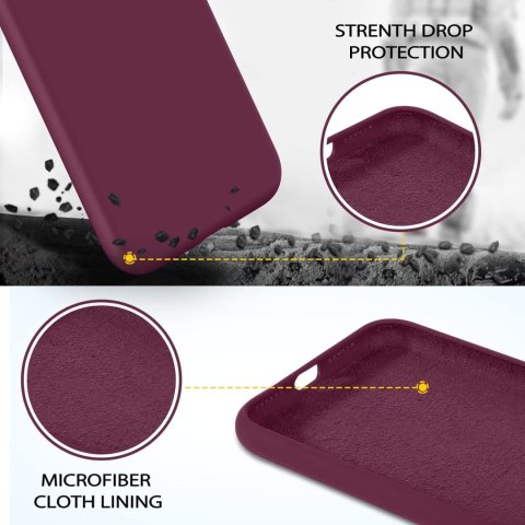 ETUI APPLE IPHONE XR CASE SILIKONOWY FIOLETOWY Z MIKROFIBRĄ LEKKI CIENKI