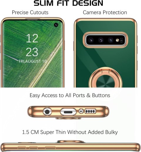 ETUI CASE NA SAMSUNG GALAXY S10 SOLIDNE SILIKONOWE ZIELONE ZŁOTE PLECKI ETUI CASE NA SAMSUNG GALAXY S10 SOLIDNE SILIKONOWE ZIELONE ZŁOTE PLECKI