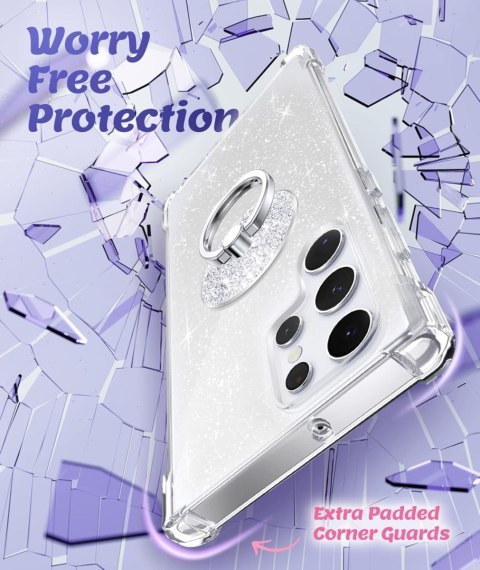 ETUI DO SAMSUNG GALAXY S23 ULTRA 5G PRZEZROCZYSTE BROKAT SREBRNY + RING ETUI DO SAMSUNG GALAXY S23 ULTRA 5G PRZEZROCZYSTE BROKAT SREBRNY + RING