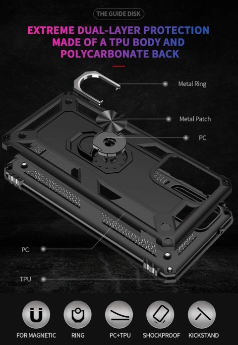 ETUI PANCERNE CZARNE SAMSUNG GALAXY A33 5G CASE Z PODSTAWKĄ +SZKŁO NA EKRAN ETUI PANCERNE CZARNE SAMSUNG GALAXY A33 5G CASE Z PODSTAWKĄ +SZKŁO NA EKRAN