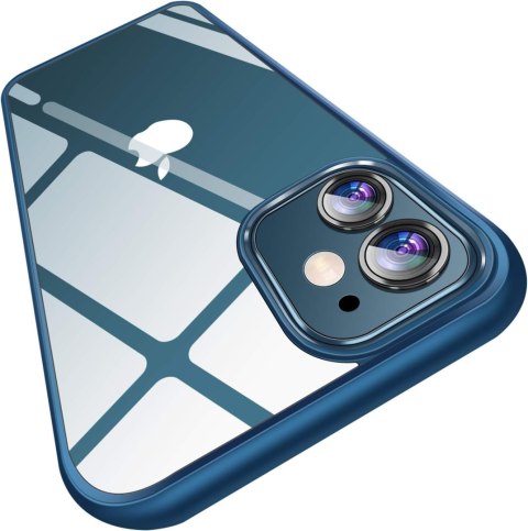 ETUI POKROWIEC DO APPLE IPHONE 12/12 PRO BEZBARWNE PLECKI NIEBIESKA RAMKA ETUI POKROWIEC DO APPLE IPHONE 12/12 PRO BEZBARWNE PLECKI NIEBIESKA RAMKA