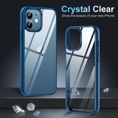 ETUI POKROWIEC DO APPLE IPHONE 12/12 PRO BEZBARWNE PLECKI NIEBIESKA RAMKA ETUI POKROWIEC DO APPLE IPHONE 12/12 PRO BEZBARWNE PLECKI NIEBIESKA RAMKA