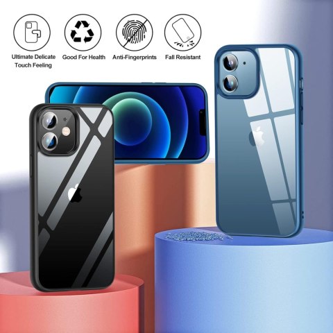 ETUI POKROWIEC DO APPLE IPHONE 12/12 PRO BEZBARWNE PLECKI NIEBIESKA RAMKA ETUI POKROWIEC DO APPLE IPHONE 12/12 PRO BEZBARWNE PLECKI NIEBIESKA RAMKA